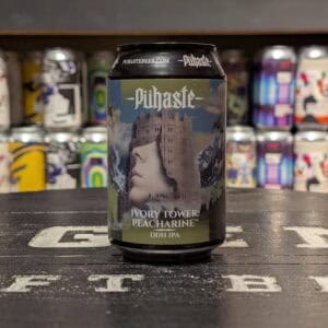 Can van Pihaste Ivory Tower Peacharine DDH IPA op slijterijschap.