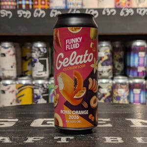 Funky Fluid Gelato ijsdrank met sinaasappel smaak in blik.