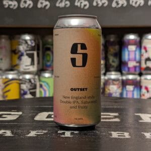 Outset New England-style Double IPA, fris en fruitig, perfect voor liefhebbers van ambachtelijk bier.