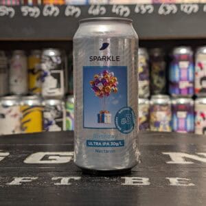 Nectarbier in blik met kleurrijk label en feestelijk ontwerp.