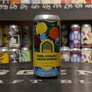 Modern sour bier met yuzu, perzik en passievrucht, 4,9% alcohol.