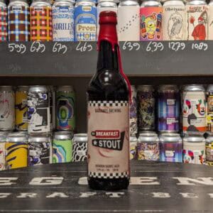 Bakkerij Barrel Aged Breakfast Stout op de winkelvloer.