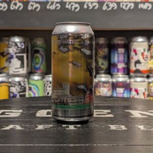Dripping In Nelson Sauvin bier van Two Flints met druppels en label details.