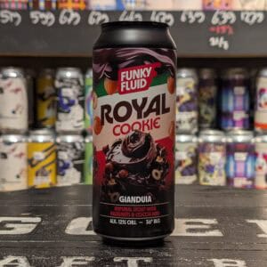 Royal Cookie Funky Fluid Imperial Stout met cacao en hazelnoten, 330 ml.