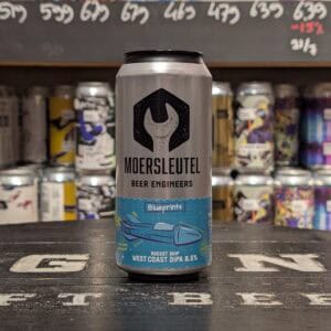Moersleutel Blueprints Rocket Ship bier in blik, craftbier van Grolsch.