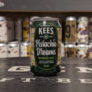 Kees Pistachio Dreams Imperial Stout bier op toonbank bij slijterij Gils.