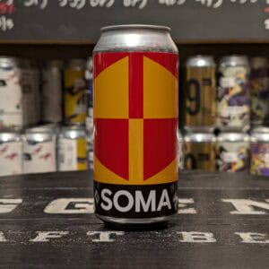 Energiedrank blik met Soma logo, verkrijgbaar bij Slijter van Gils.